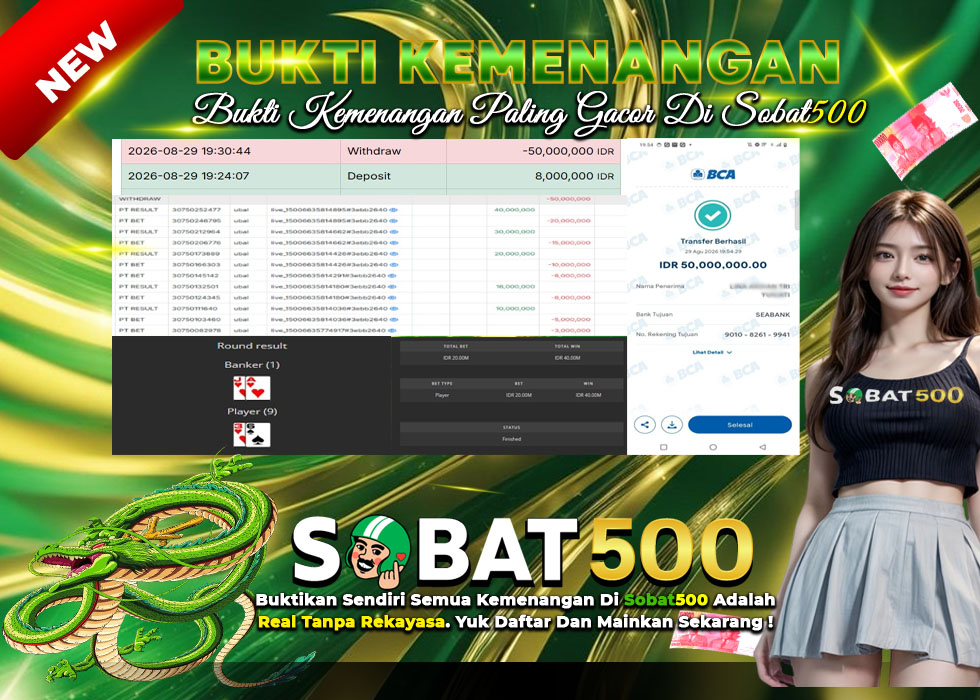 BUKTI JACKPOT Live Casino Baccarat DI INDONESIA TGL 29-08-2026